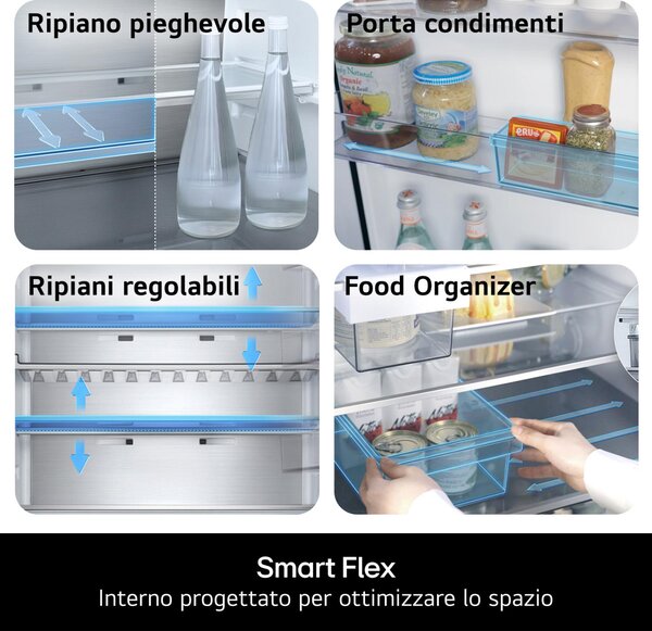 Lg Frigorifero Combinato Capacit 375 Litri Classe energetica C Raffreddamento No Frost colore Argento - GBBS525CPY.APYQEUZ