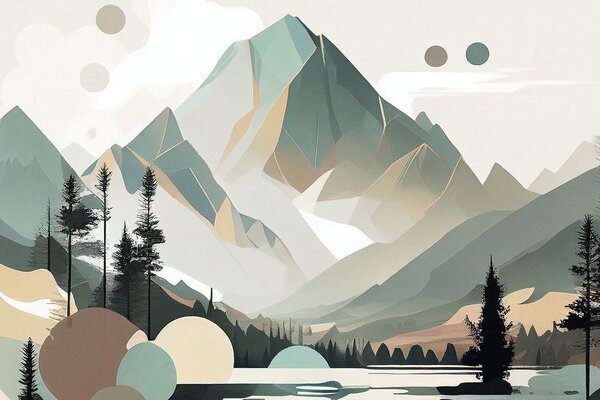 Stampa su tela – Magiche Alte Tatra in design scandinavo