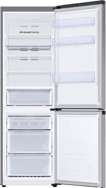 Samsung Frigorifero Combinato Capacit 344 Litri Classe energetica D Raffreddamento No Frost EcoFlex AI colore Silver Inox - RB34C672DSA/EF