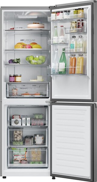 Haier Frigorifero Combinato Capacit 352 Litri Classe energetica C Raffreddamento No Frost colore Acciaio Inox - HDPR1618CNPK 2D