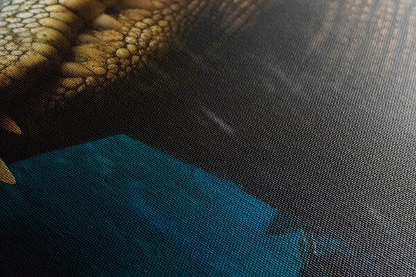 Quadro su tela – Coccodrillo blu-oro