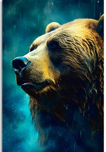 Stampa su tela – Orso blu-oro