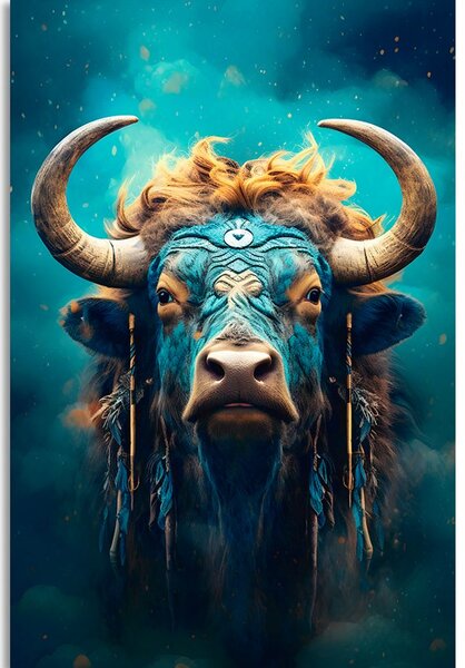 Quadro su tela – Bufalo blu-oro