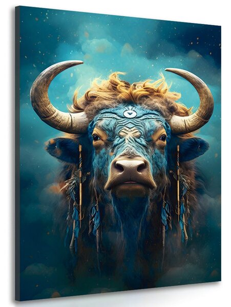 Quadro su tela – Bufalo blu-oro