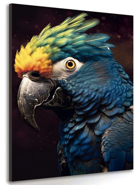 Quadro su tela – Pappagallo blu-oro