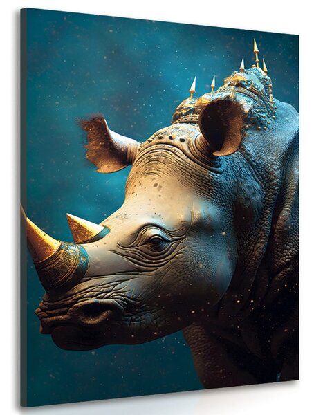 Stampa su tela – Rinoceronte blu-oro