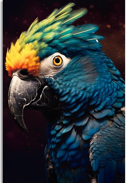 Quadro su tela – Pappagallo blu-oro