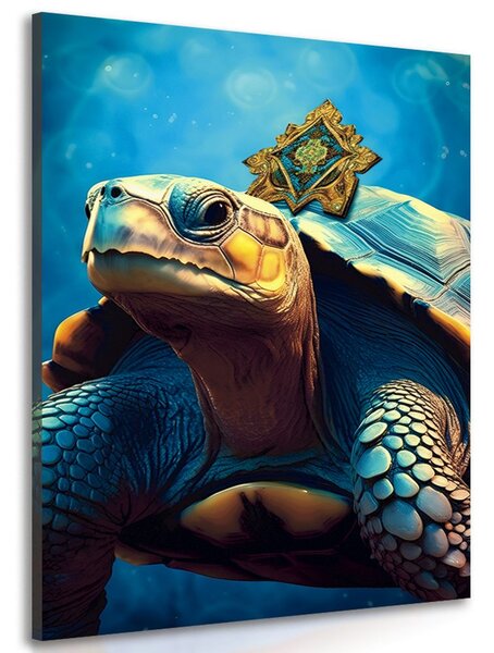 Stampa su tela – Tartaruga blu-oro