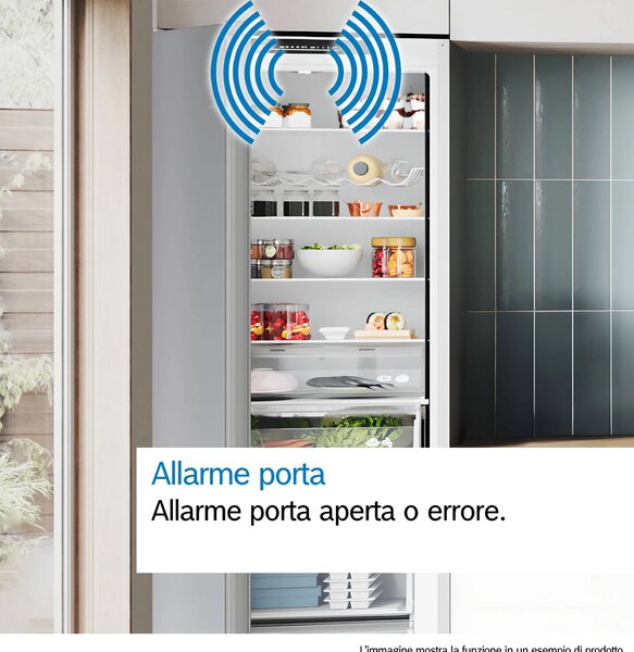 Bosch Frigorifero Combinato Capacit 363 Litri Classe energetica C Raffreddamento No Frost colore Metal Look - KGN392LCG Serie 4