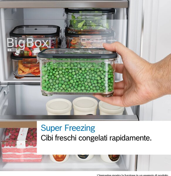 Bosch Frigorifero Combinato Capacit 363 Litri Classe energetica C Raffreddamento No Frost colore Metal Look - KGN392LCG Serie 4