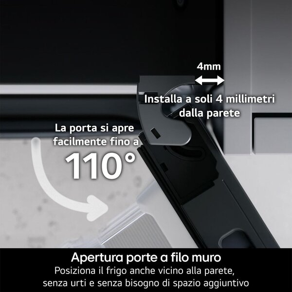 Lg Frigorifero Combinato Capacit 375 Litri Classe energetica D Raffreddamento No Frost Wi-Fi AI Inverter colore Nero Opaco - GBBSJ20DEP.AEPQEUZ
