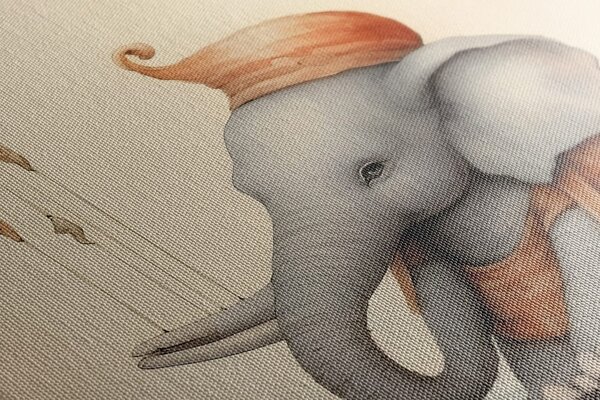 Stampa su tela – Elefante sognante tra le nuvole