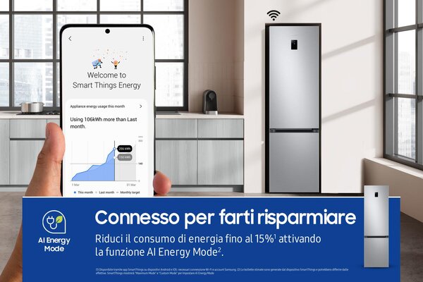 Samsung Frigorifero Combinato Capacit 390 Litri Classe D Raffreddamento No Frost colore Inox - RB38C774DS