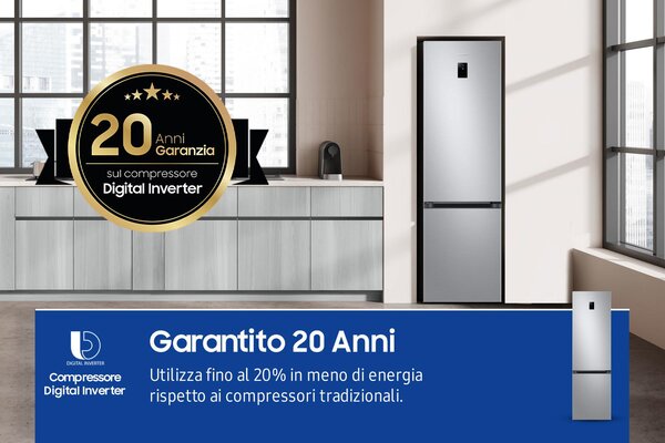 Samsung Frigorifero Combinato Capacit 390 Litri Classe D Raffreddamento No Frost colore Inox - RB38C774DS