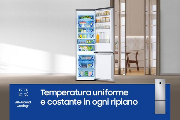 Samsung Frigorifero Combinato Capacit 390 Litri Classe D Raffreddamento No Frost colore Inox - RB38C774DS