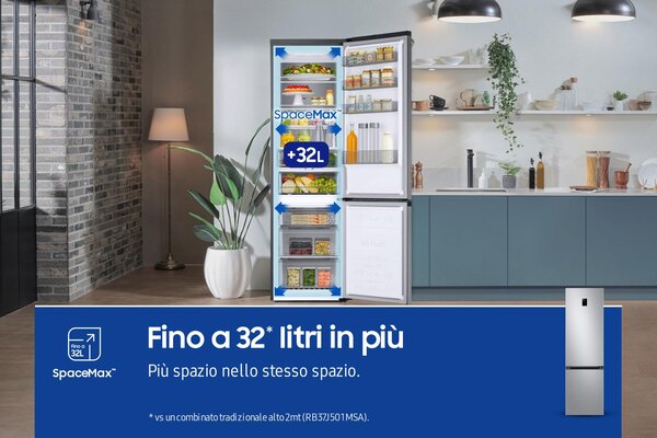 Samsung Frigorifero Combinato Capacit 390 Litri Classe D Raffreddamento No Frost colore Inox - RB38C774DS