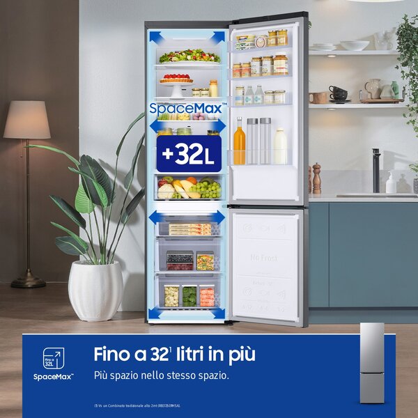 Samsung Frigorifero Combinato Capacit 390 Litri Classe energetica C Raffreddamento No Frost colore Acciaio Inox - RB38C600CS9/EF