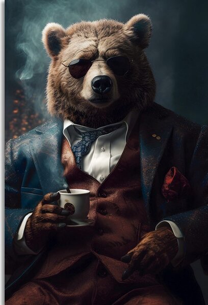 Quadro su tela – Gangster animale orso