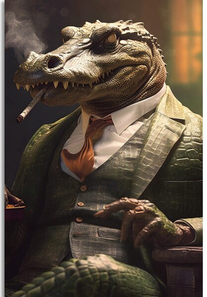 Quadro su tela – Gangster animale coccodrillo
