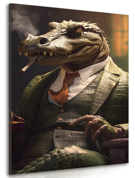 Quadro su tela – Gangster animale coccodrillo