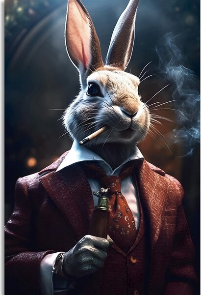 Stampa su tela – Gangster animale coniglio
