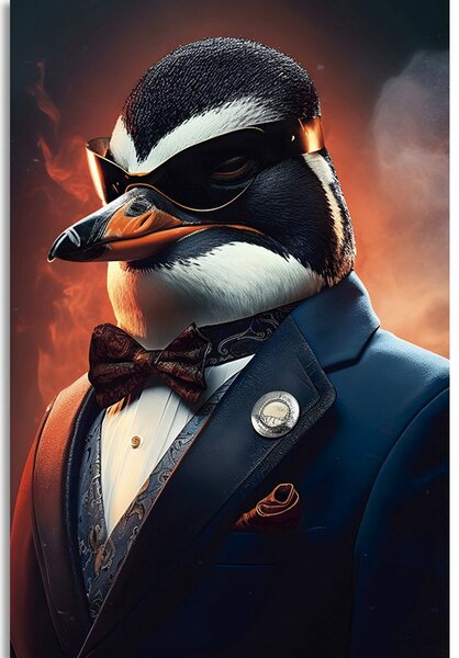 Quadro su tela – Gangster animale pinguino