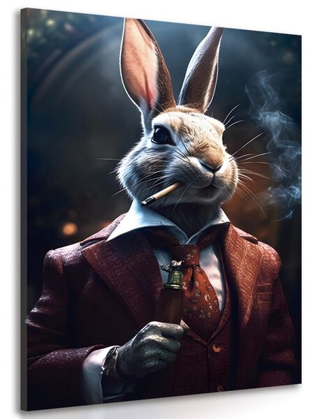 Stampa su tela – Gangster animale coniglio
