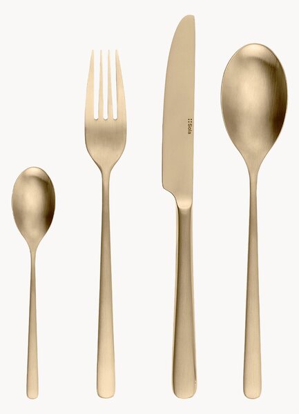 Set di 16 posate spazzolate opache Anemone, 4 persone