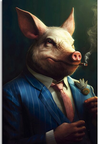Stampa su tela – Gangster animale maiale