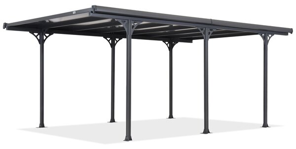 Tettoia grande in policarbonato Montana 3,15 x 5,00 m di CoverTech antracite