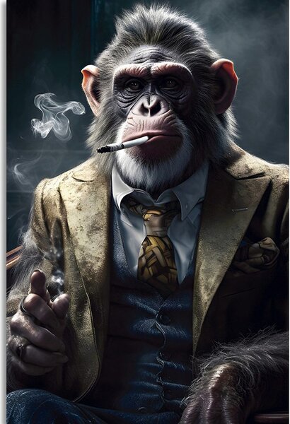 Quadro su tela – Gangster animale scimpanzé