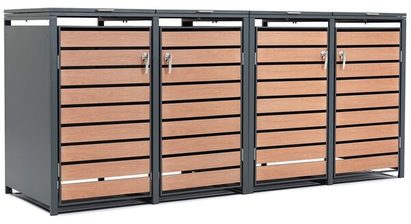 Contenitore per 4 contenitori per rifiuti da 120l o 240l Bremen CoverTech