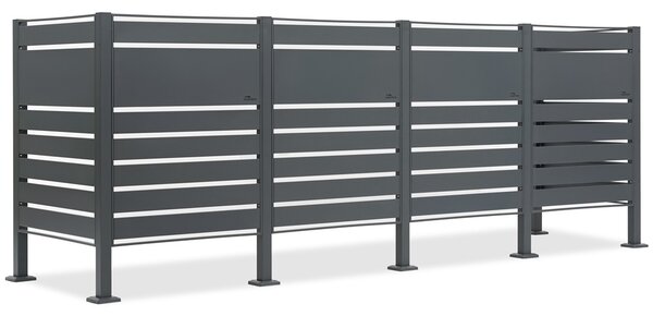 Alloggiamento per 4 contenitori per rifiuti da 120l o 240l Halen CoverTech antracite