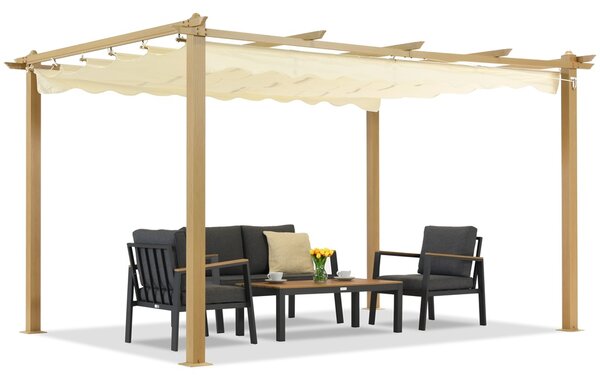 Pergola da terrazza Barbados 3x4 m Garden Point in legno-beige