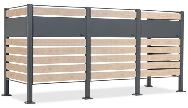 Contenitore per 3 contenitori per rifiuti da 120l o 240l Breda CoverTech