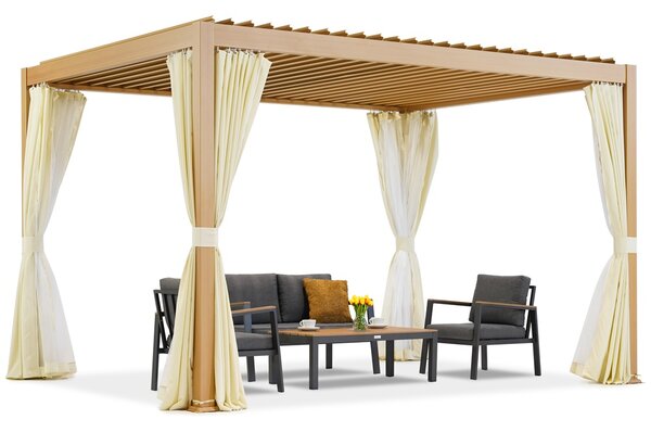 Pergola da terrazzo autoportante Lagos Premium 3x4 Garden Point in legno - bianco