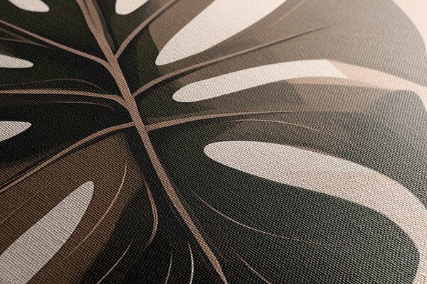 Quadro su tela – Forme botaniche astratte monstera