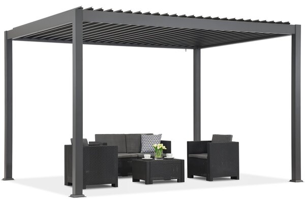 Pergola autoportante da terrazzo Lagos Premium 3x4 Garden Point, antracite e bianco