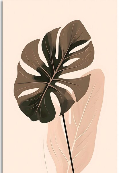 Quadro su tela – Forme botaniche astratte monstera