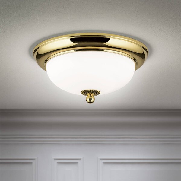 ORION Plafoniera soffitto Empire, dimmerabile, Ottone / Oro, Soggiorno / Sala da pranzo, Metallo, Antico, Plafoniera