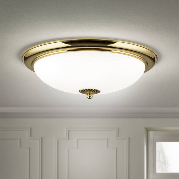 ORION Plafoniera soffitto Empire, dimmerabile, Ottone / Oro, Soggiorno / Sala da pranzo, Metallo, Antico, Plafoniera