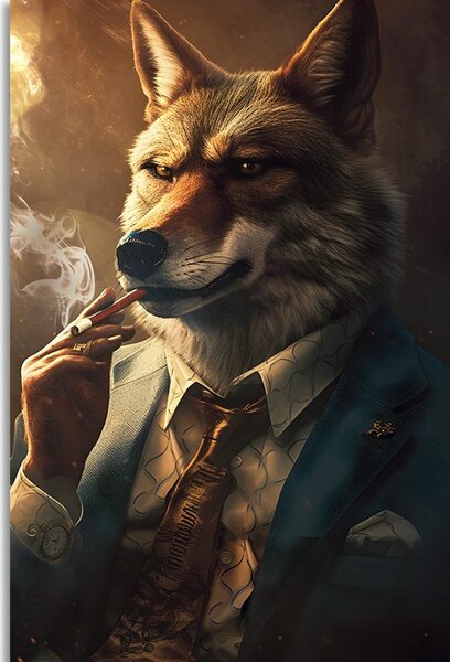 Quadro su tela – Gangster animale lupo