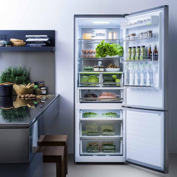 MIDEA Frigorifero Combinato Capacit 468 Litri Classe energetica E Raffreddamento No Frost colore Inox - MDRB593FGE02