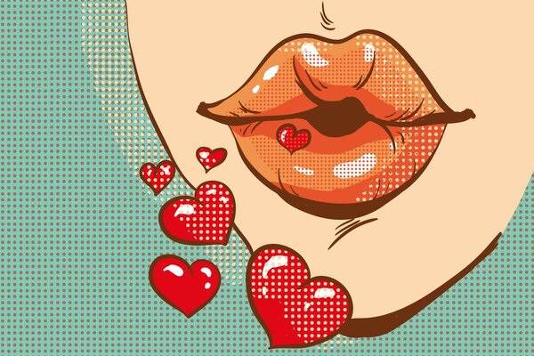 Carta da parati – Bacio pop art pieno d'amore