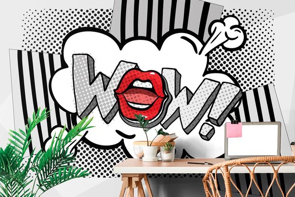 Carta da parati – Elegante pop art grigio – WOW!