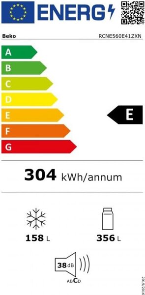 Beko Frigorifero Combinato Capacit 560 Litri Classe energetica E enegertica Raffreddamento No frost colore Inox - RCNE560E41ZXN