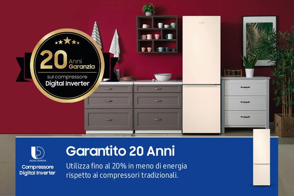 Samsung Frigorifero Combinato Classe D Capacit 390 Litri No Frost Ditigal Inverter con SmartThings Energy colore Sabbia - RB38C603DEL