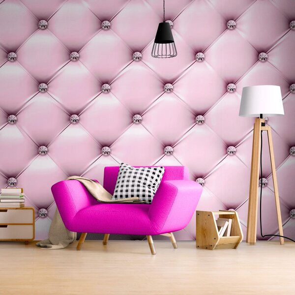 Carta da parati – Eleganza della pelle in rosa confetto