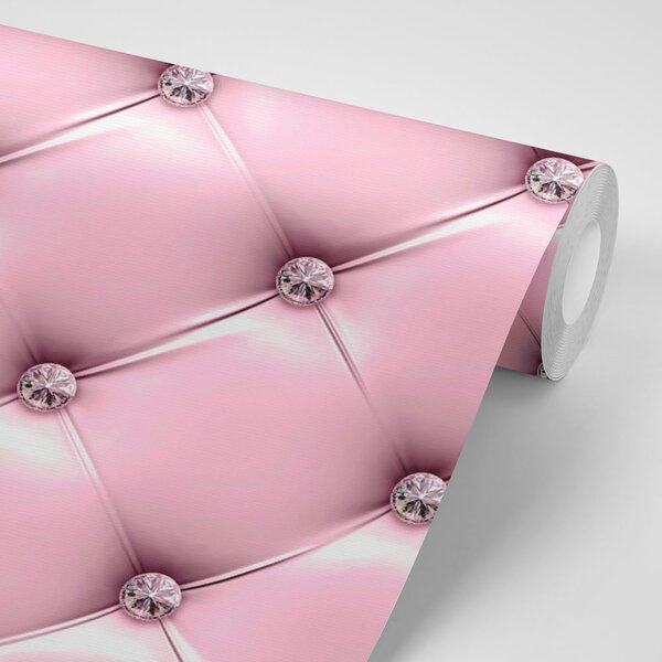 Carta da parati – Eleganza della pelle in rosa confetto