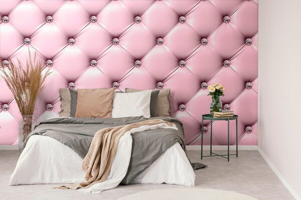 Carta da parati – Eleganza della pelle in rosa confetto